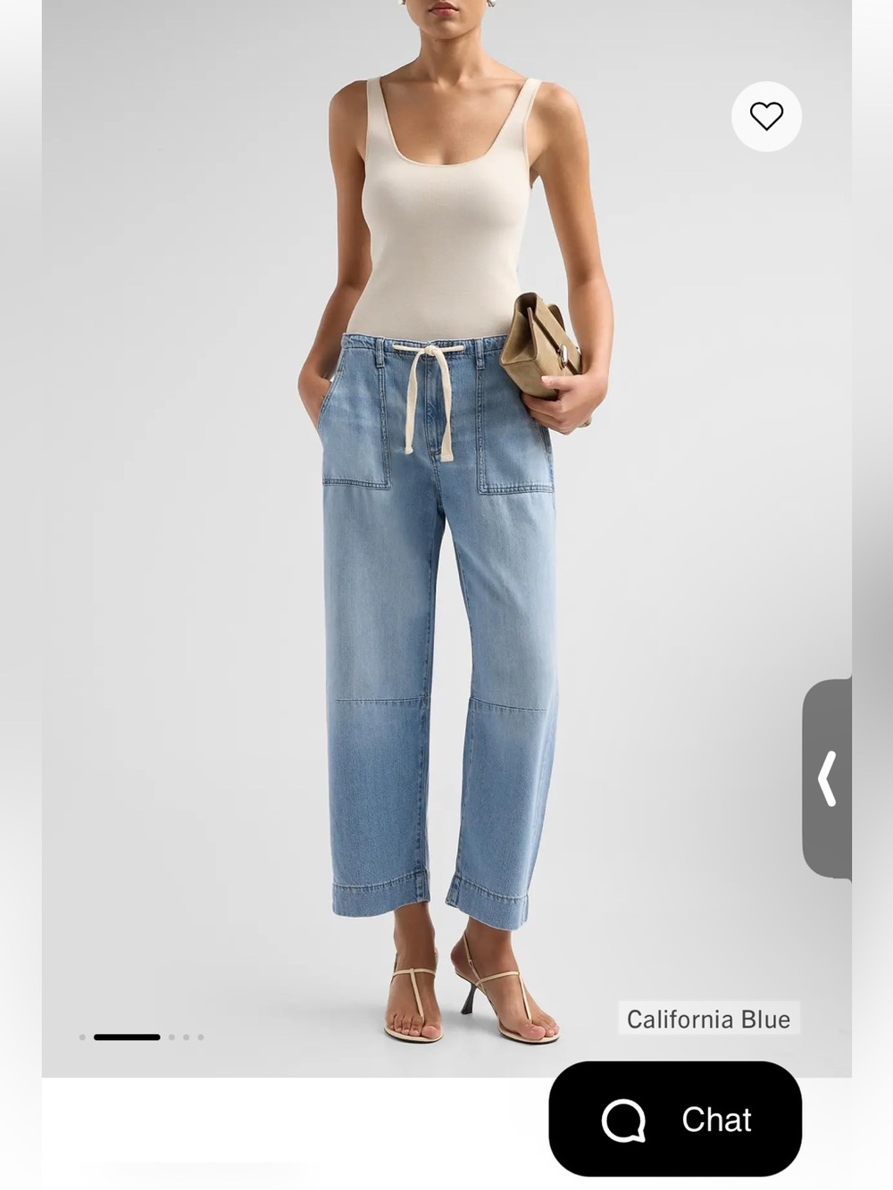 Brand New Le Jean weightless soft utility barrel-leg drawstring jeans size 28